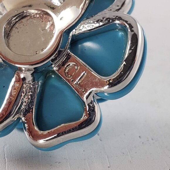 Camilla Lucia CL Turquoise Toned Blue Flower Ring R3079 L Costume Jewelry - Picture 5 of 8